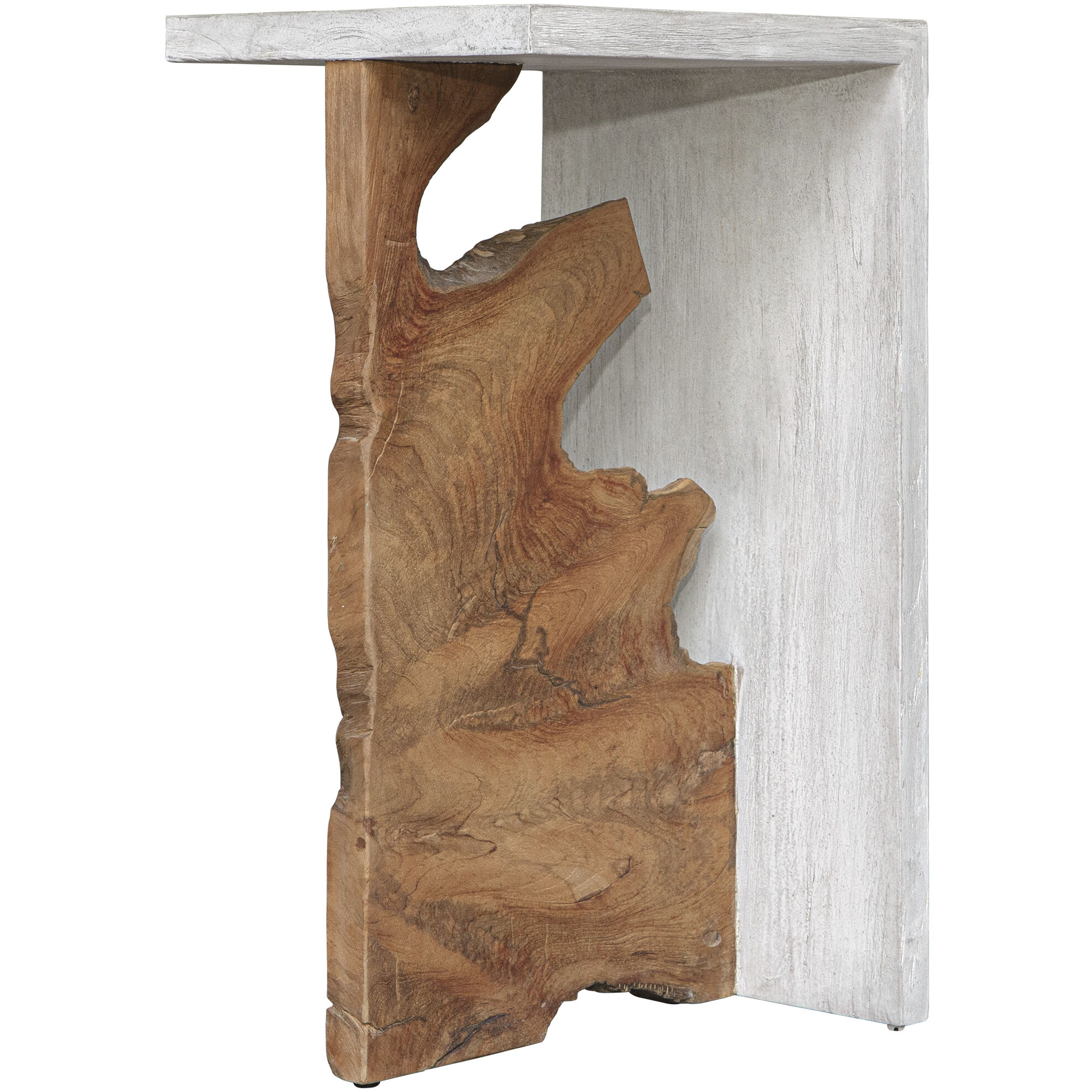 Intersect 24 X 11.75 inch Natural Wood Tone and Aged White Accent Table