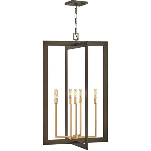Anders LED 22 inch Metallic Matte Bronze with Deluxe Gold Indoor Chandelier Ceiling Light