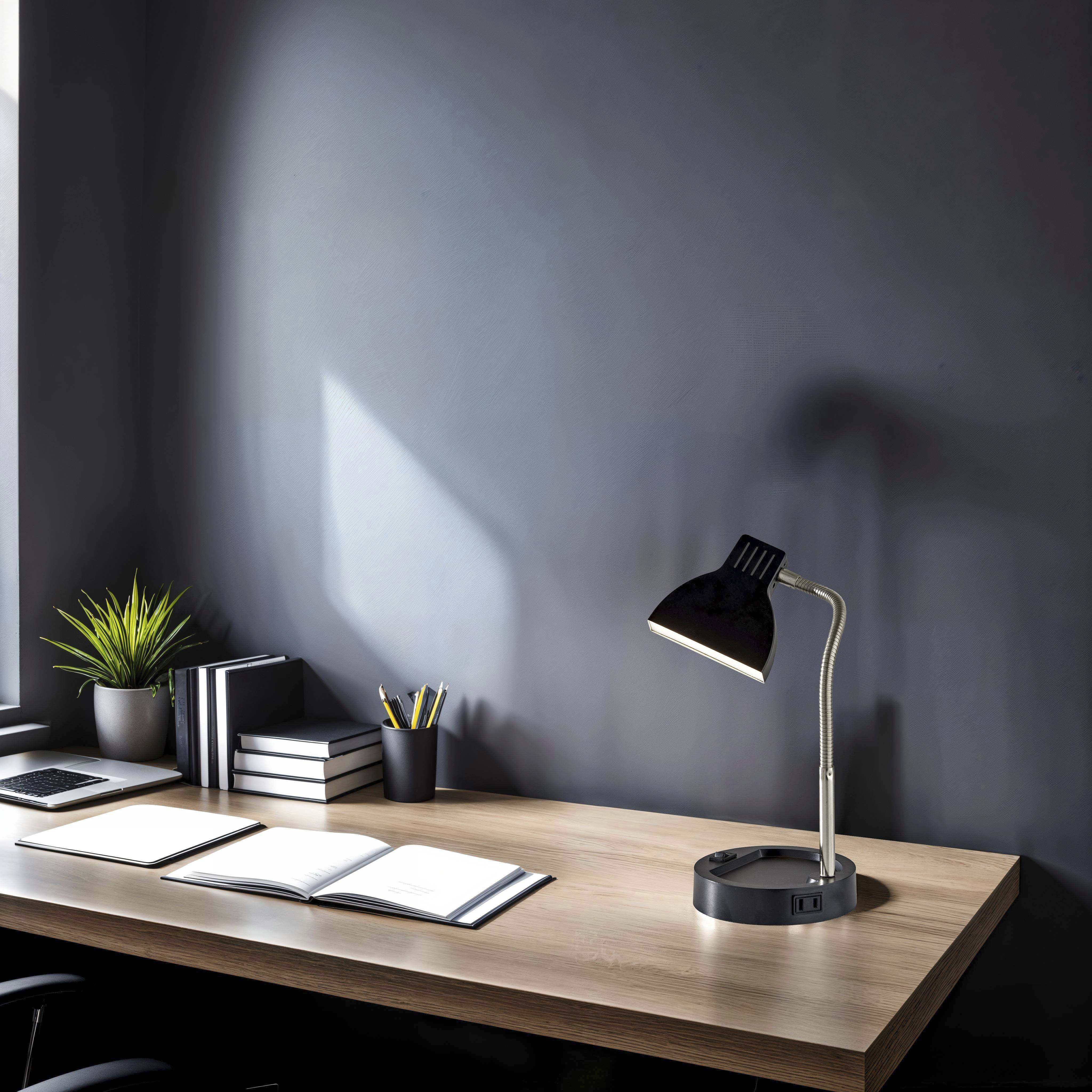 Slender 13.5 inch 4.00 watt Black Desk Lamp Portable Light, Simplee Adesso