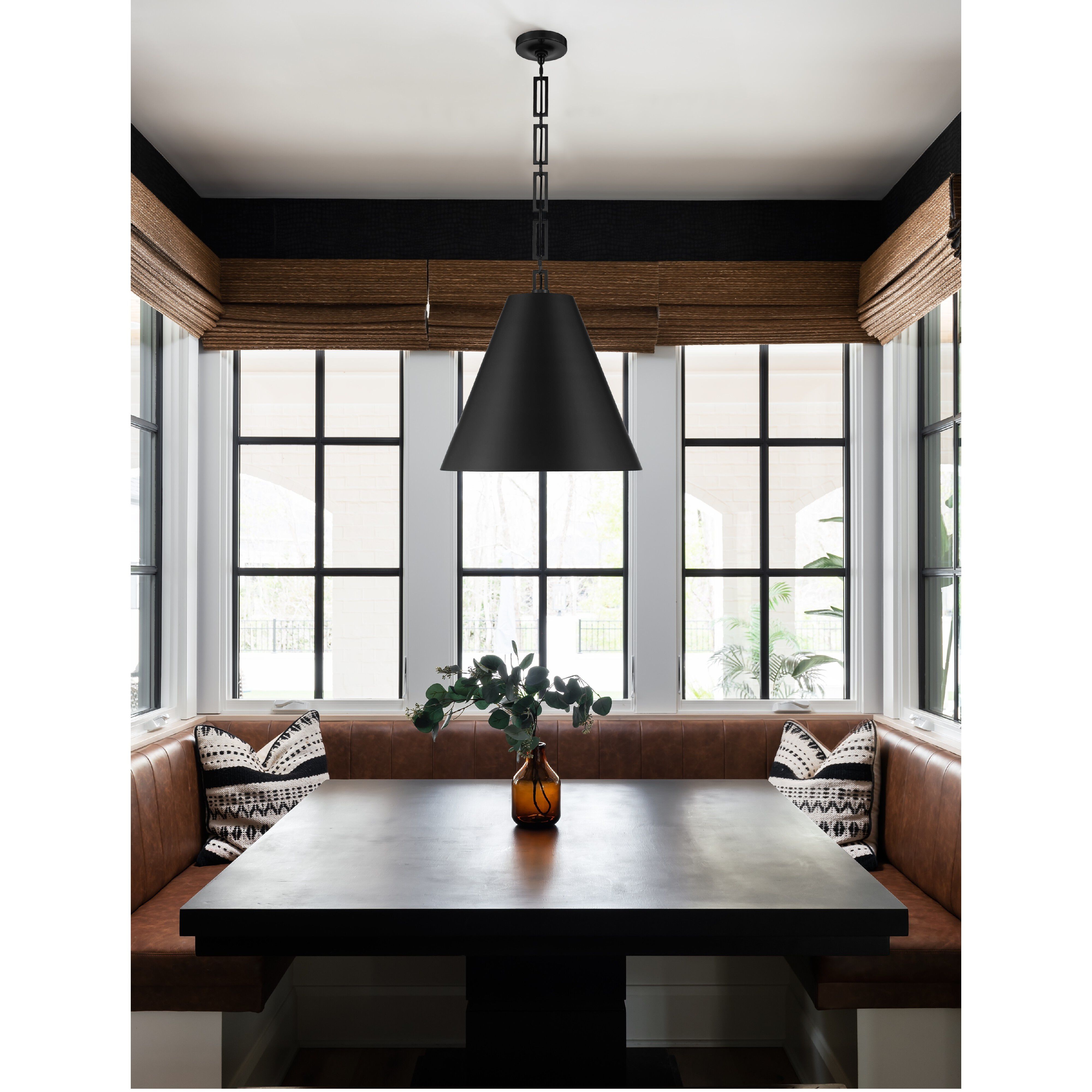 Alston 3 Light 18 inch Matte Black and Antique Gold Pendant Ceiling Light
