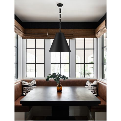 Alston 3 Light 18 inch Matte Black/Antique Gold Pendant Ceiling Light in Matte Black and Antique Gold