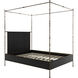 Reese Cerused Forest Black and Dark Antique Brass Queen Bed