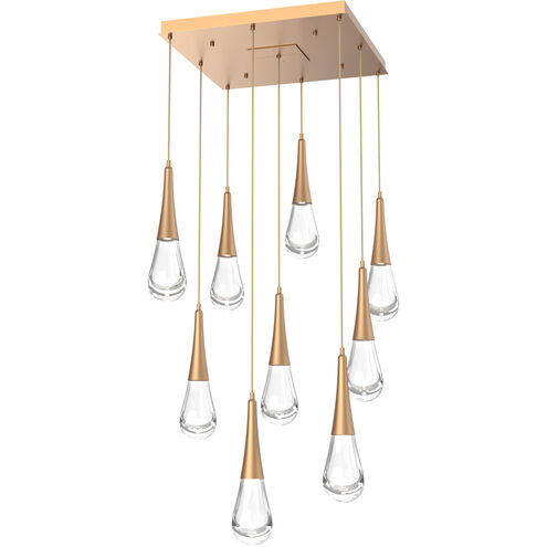 Rain Drop LED 26.8 inch Novel Brass Chandelier Ceiling Light in 2700K LED, Multi-Port