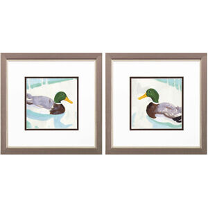 Animals Green and Brown and Gray and Blue Framed Art