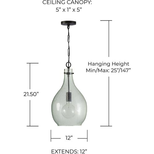 Rabun 1 Light 12 inch Dark Pewter Pendant Ceiling Light