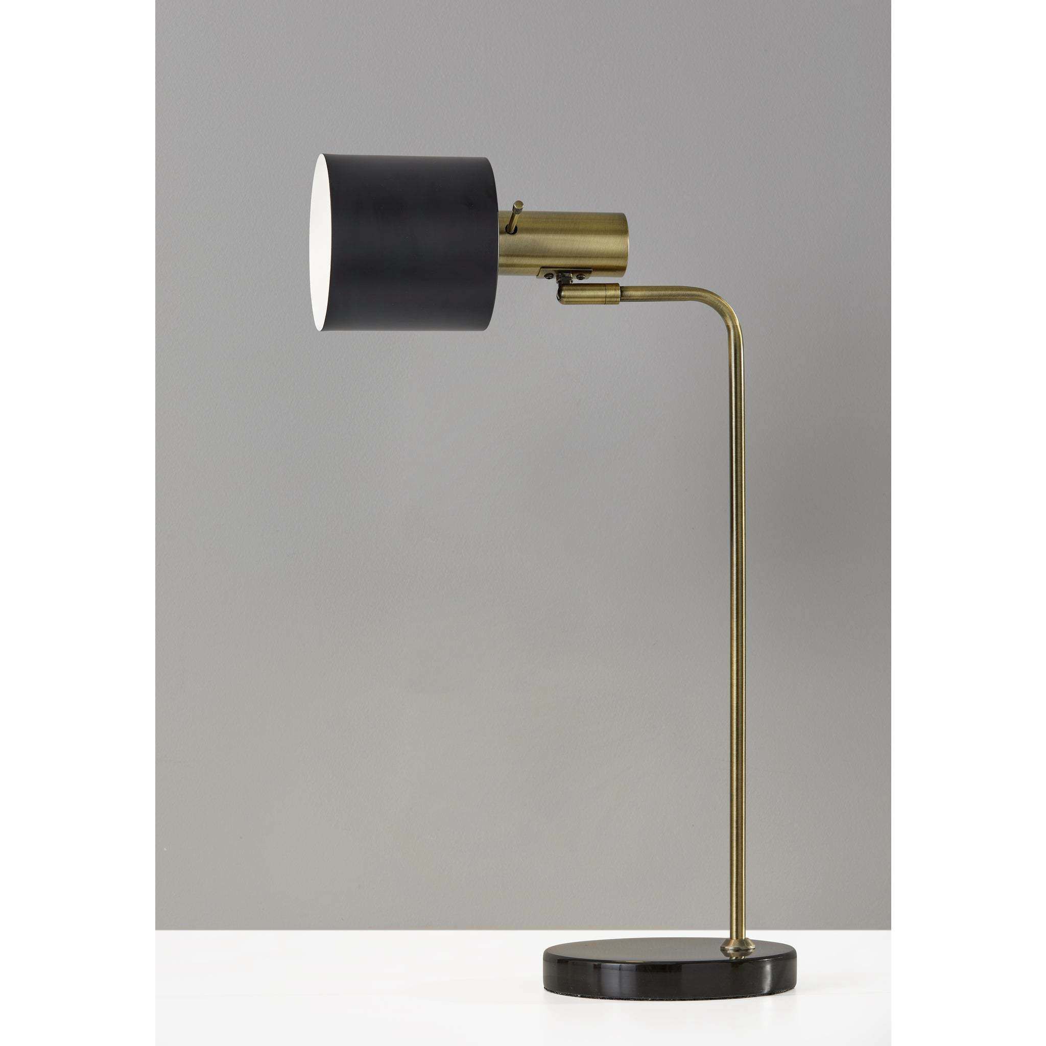 Emmett 23 inch 60.00 watt Antique Brass Desk Lamp Portable Light in Black 