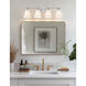 Fusion Collection - Bolzano Family 4 Light 33 inch Brushed Nickel and Opal Bath Bar Wall Light, EVOLV