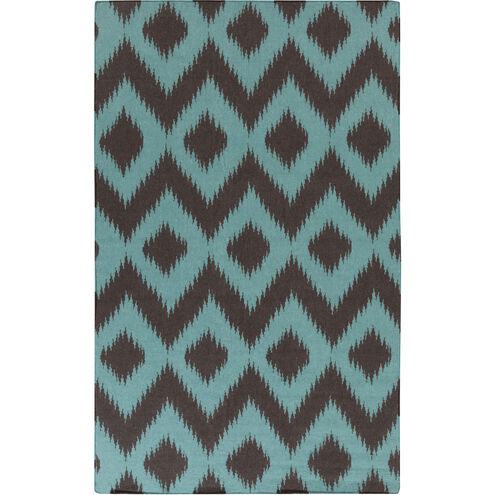 Frontier 36 X 24 inch Teal, Dark Brown Rug