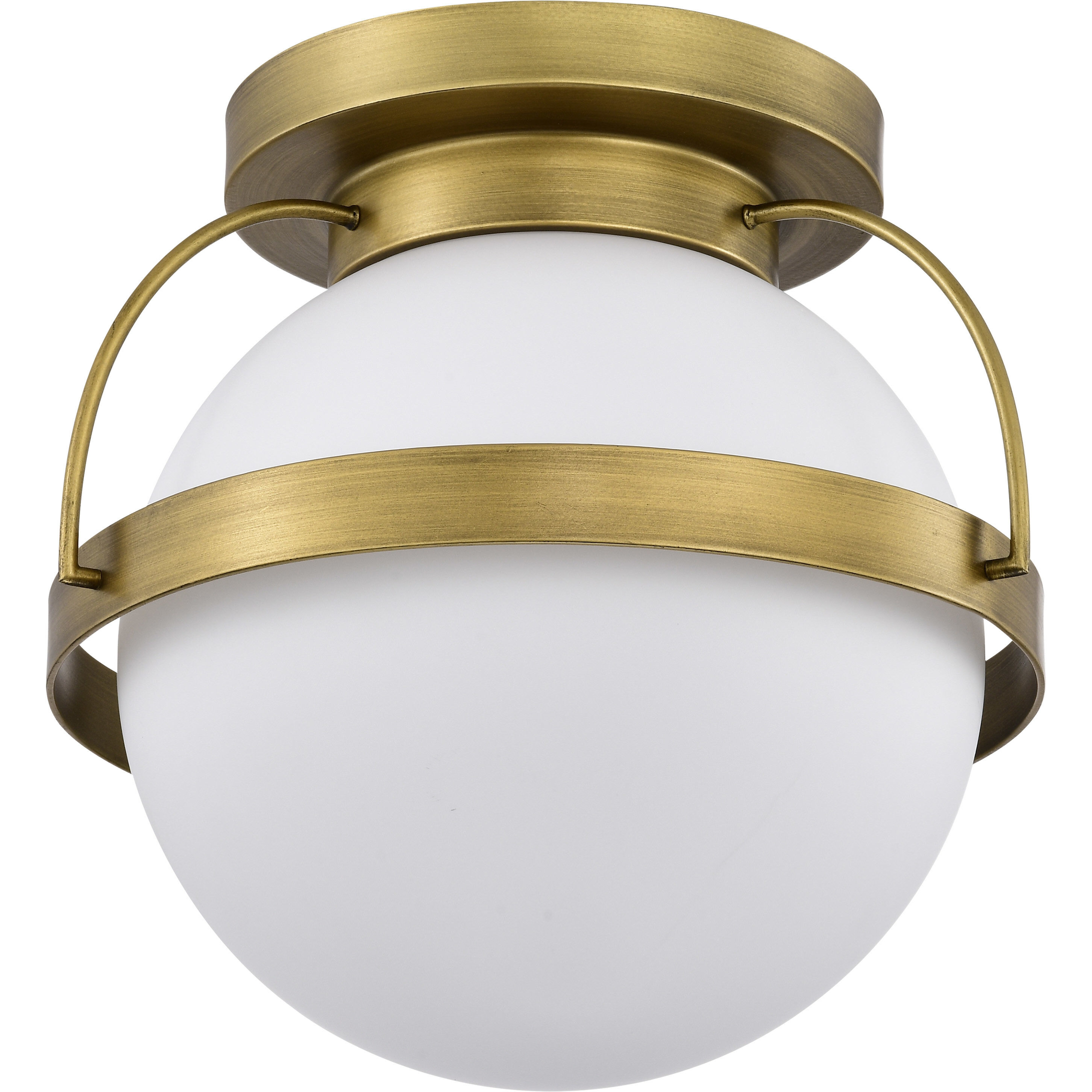 Lakeshore 1 Light 10 inch Natural Brass Flush Mount Ceiling Light