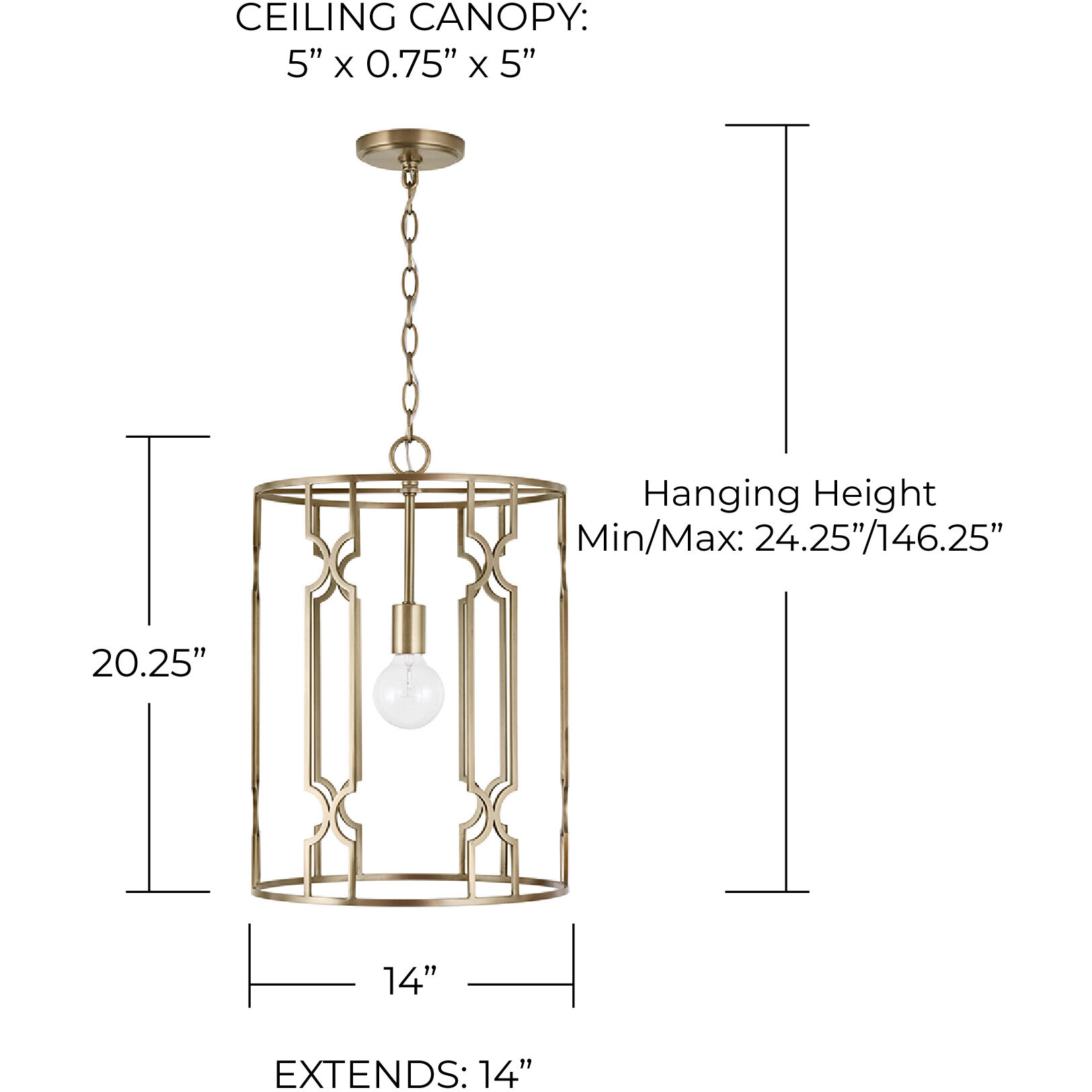 Jordyn 1 Light 14 inch Aged Brass Pendant Ceiling Light