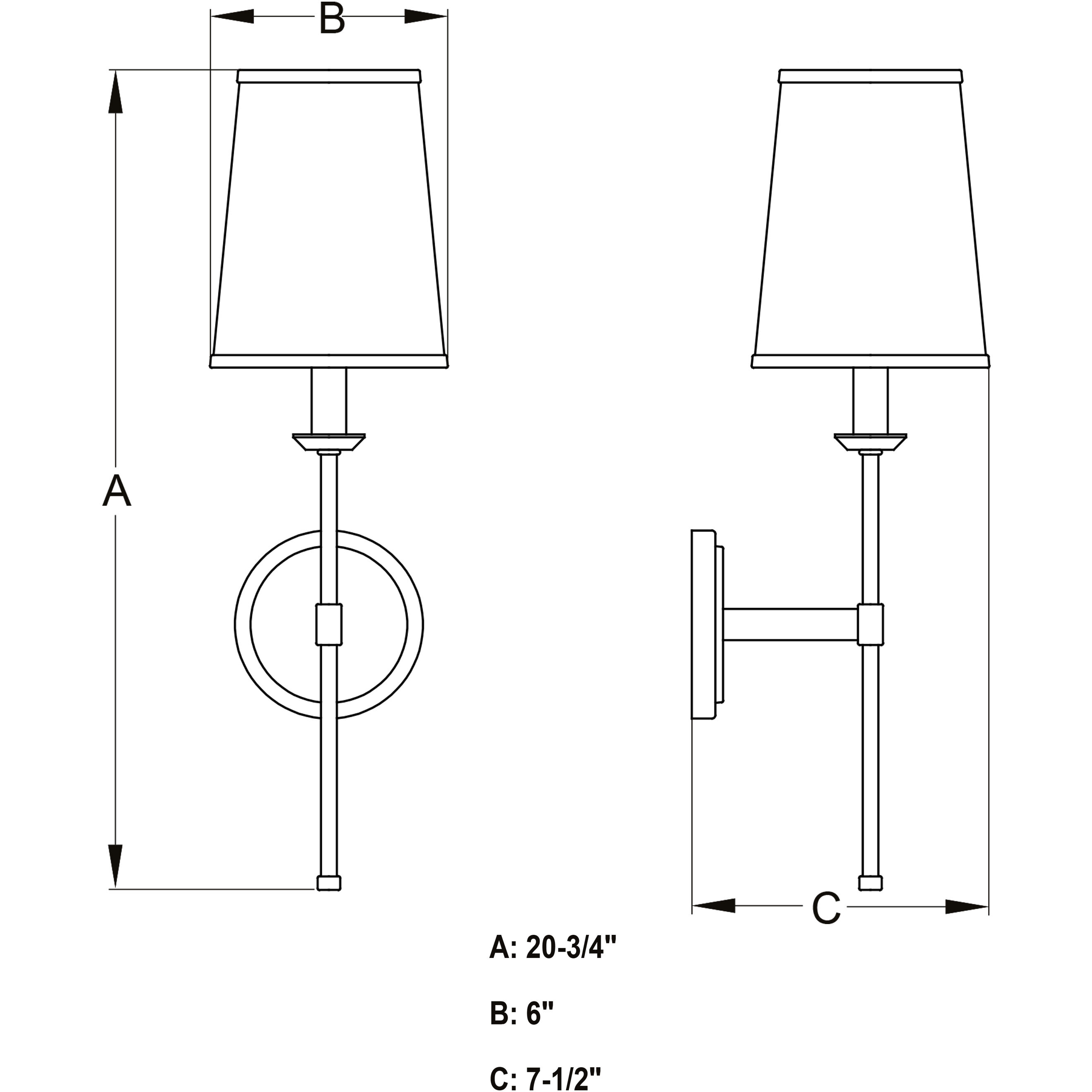 Camden LED 6 inch Matte Black Wall Light