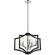 Canada 5 Light 19 inch Black/Chrome Single Pendant Lighting Ceiling Light
