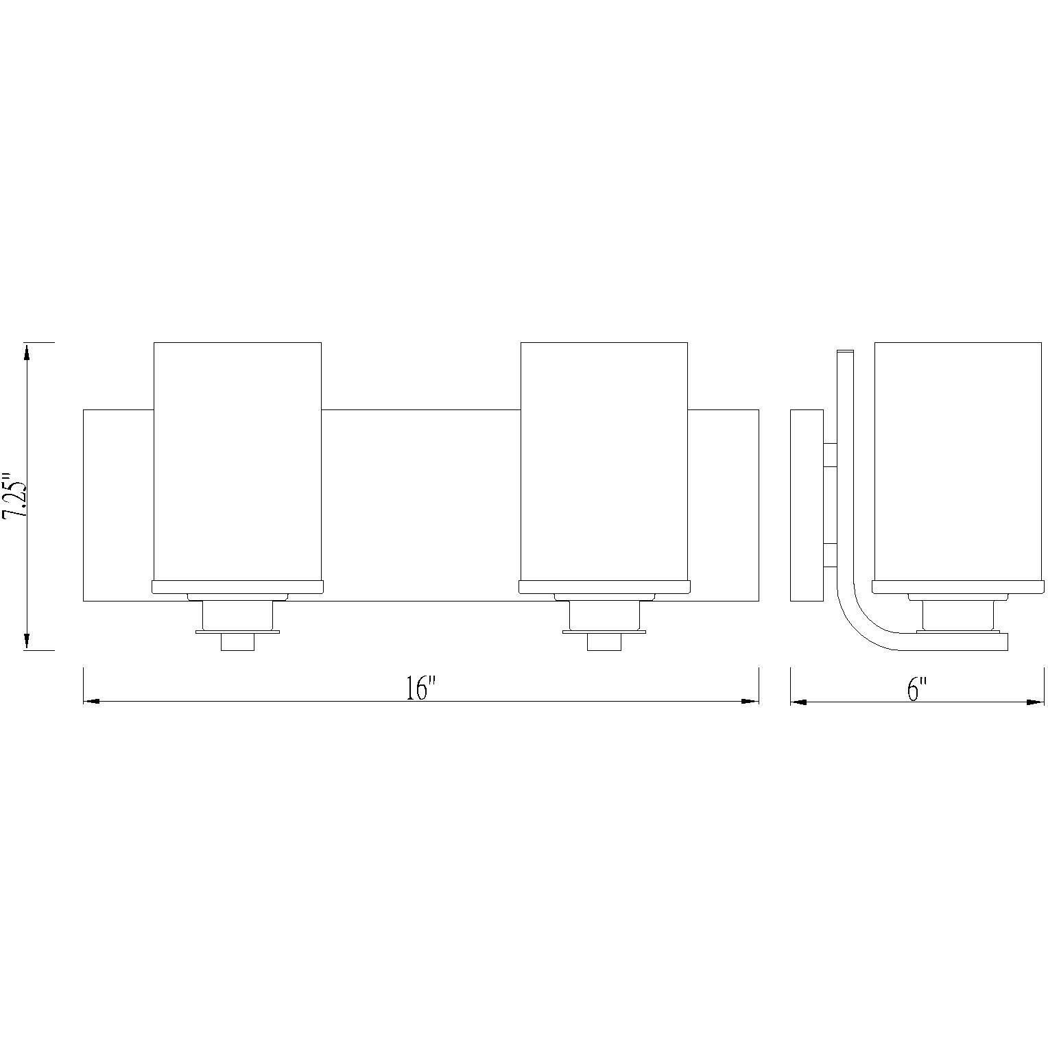 Beckett 2 Light 16 inch Matte Black Vanity Wall Light