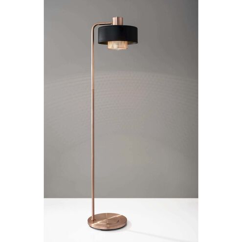 Bradbury 60 inch 60.00 watt Black and Brushed Copper Floor Lamp Portable Light