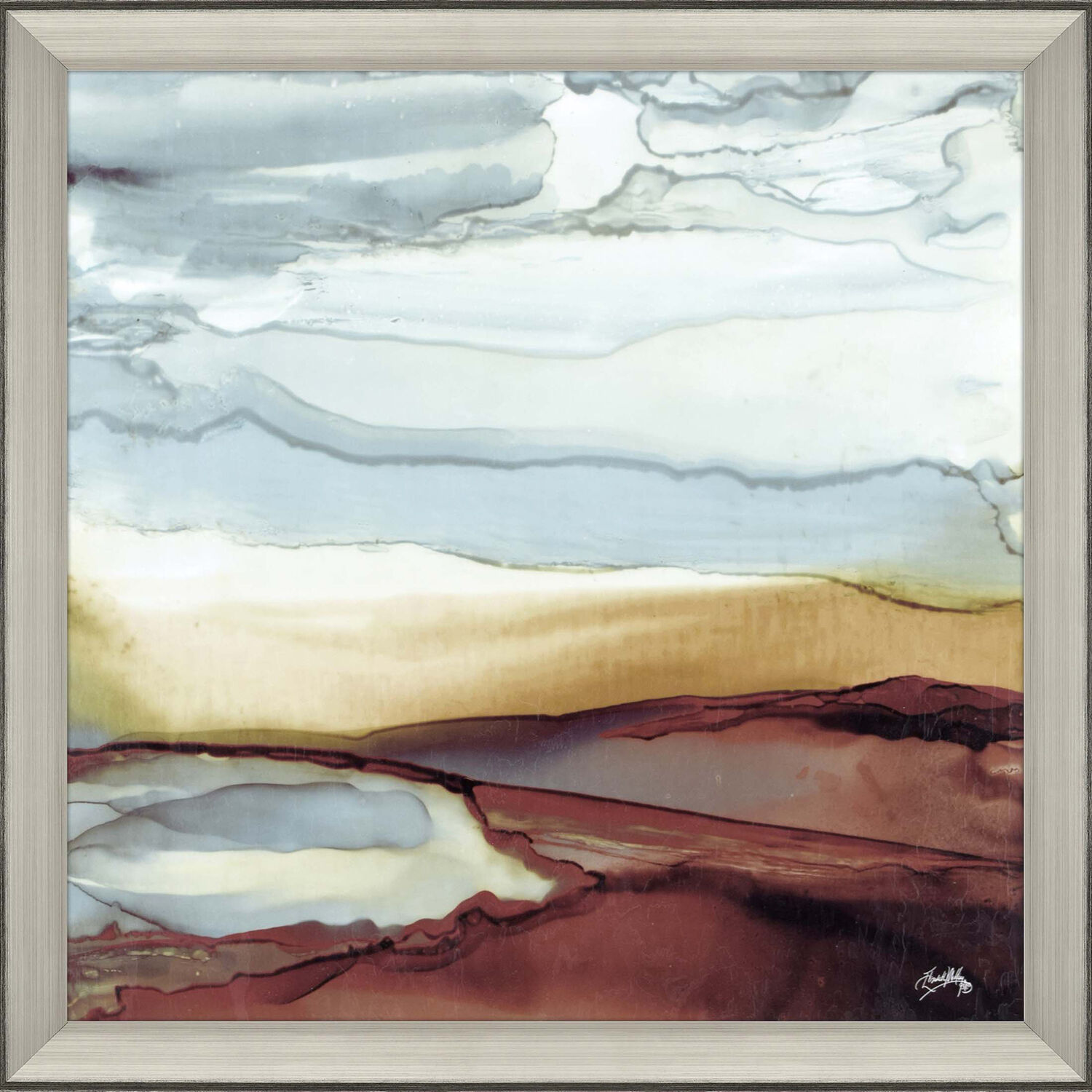 Landscapes Multi and Rust and Yellow and Turquoise Framed Art