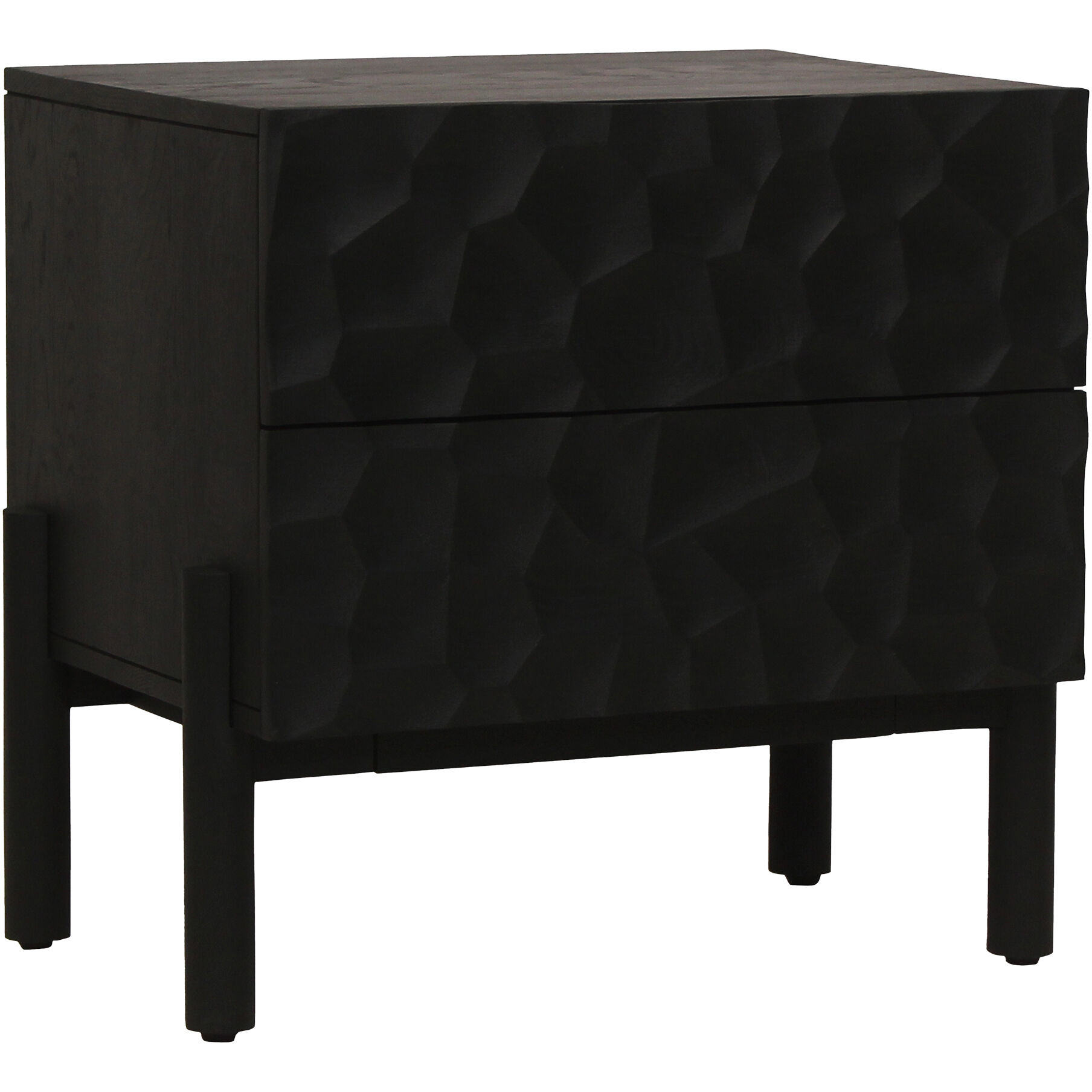 Misaki 24 X 24 inch Black Nightstand