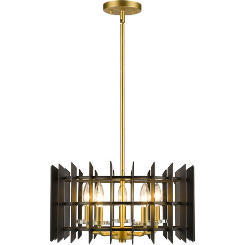 Haake 5 Light 17 inch Satin Brass Pendant Ceiling Light