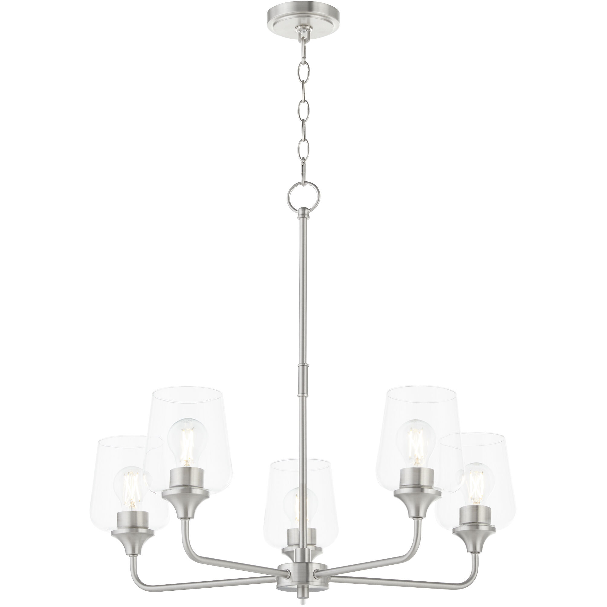 Raymond 5 Light 27 inch Satin Nickel Chandelier Ceiling Light