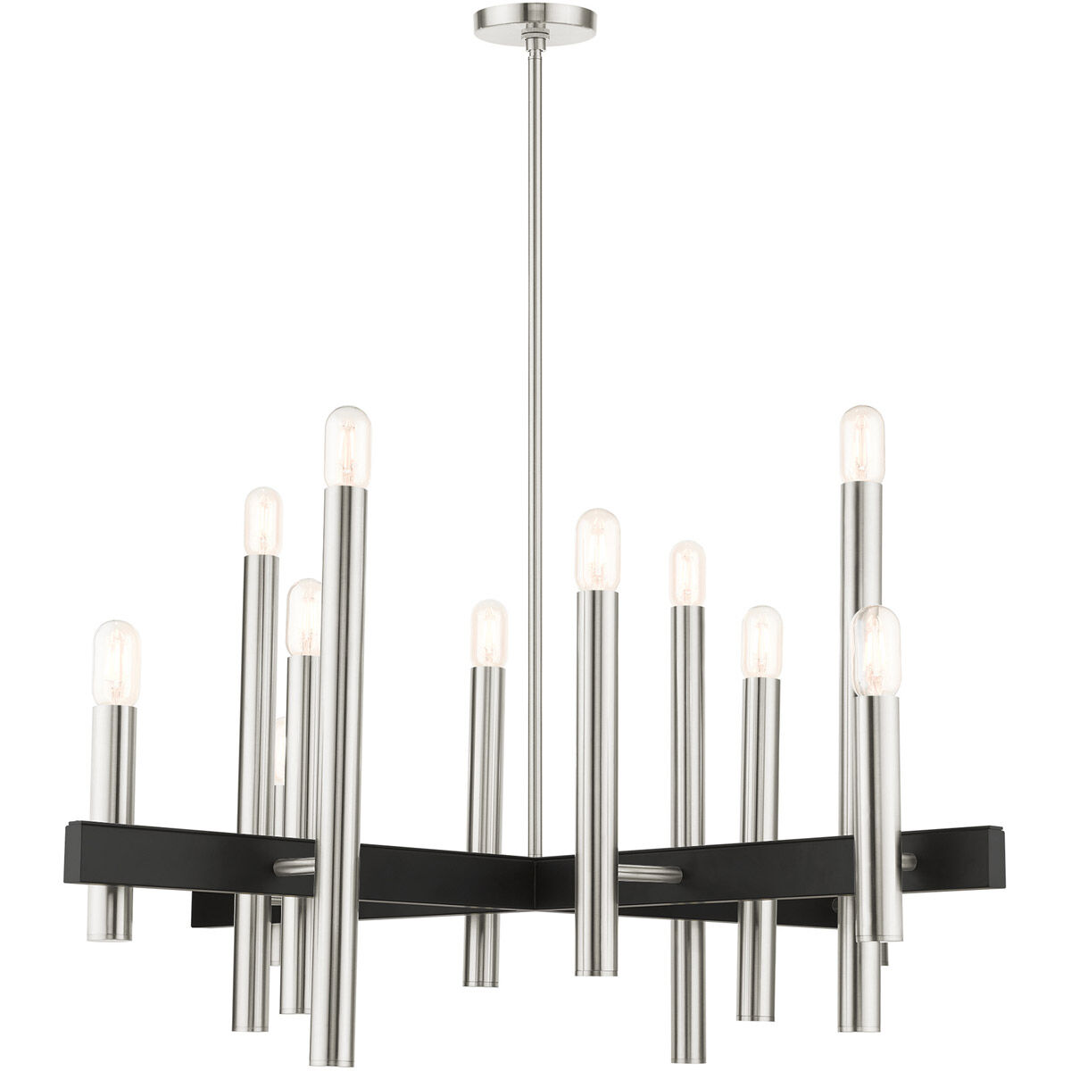 Helsinki 12 Light 44 inch Brushed Nickel Chandelier Ceiling Light
