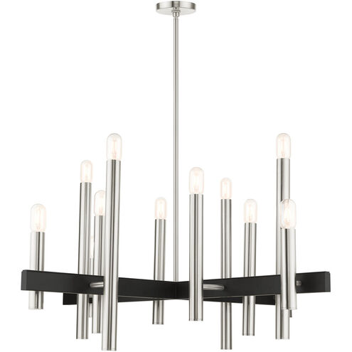 Helsinki 12 Light 44 inch Brushed Nickel Chandelier Ceiling Light
