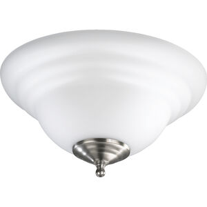Fort Worth LED Satin Nickel and White Fan Light Kit in Satin Opal