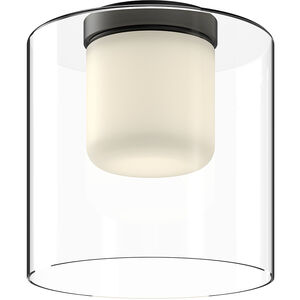 Birch 9.5 inch Black and Clear Flush Mount Ceiling Light