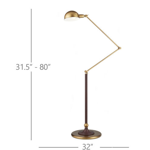 Libretto 63 inch 12 watt Antique Brass/Brownish Red Floor Lamp Portable Light