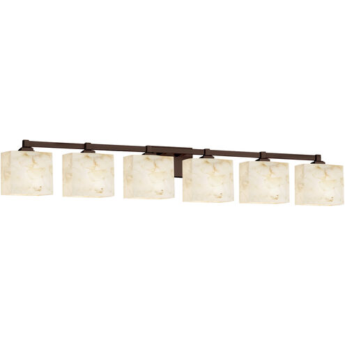 Alabaster Rocks 6 Light 50.5 inch Dark Bronze Vanity Light Wall Light in LED, Rectangle
