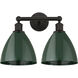 Edison Plymouth Dome 2 Light 17 inch Oil Rubbed Bronze Bath Vanity Light Wall Light in Green