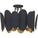 Vailen 7 Light 20 inch Dark Matte Black Semi Flush Ceiling Light