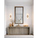 Fusion Collection - Lugano Family 1 Light 4.75 inch Brushed Brass and Ribbed Clear ADA Wall Sconce Wall Light, EVOLV