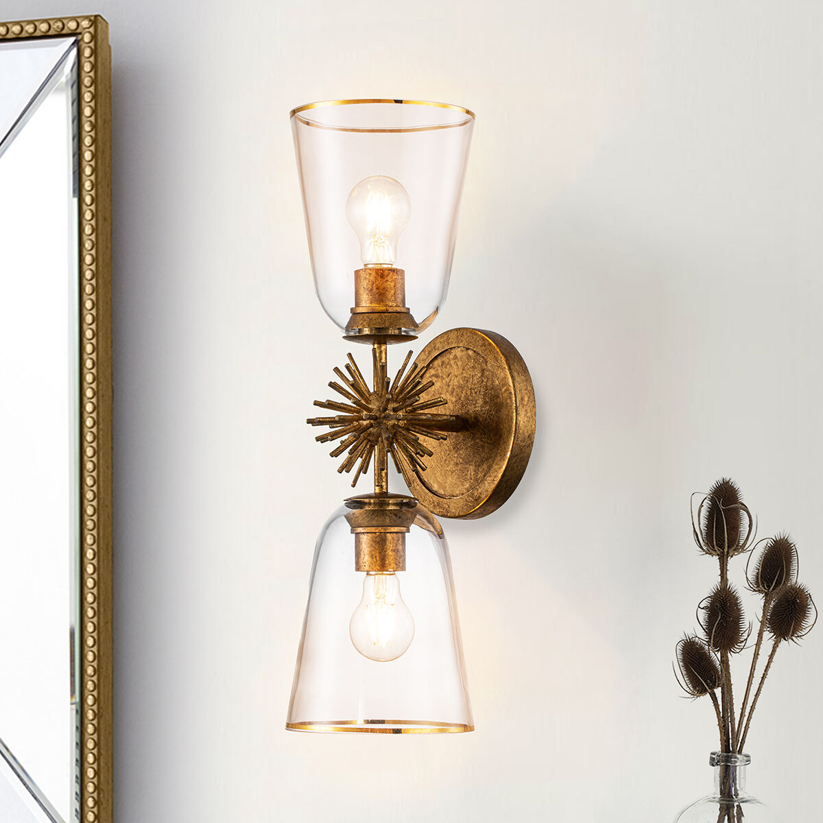 Gold leaf sconce outlet