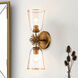 Staring 2 Light 7 inch Gold Leaf Sconce Wall Light