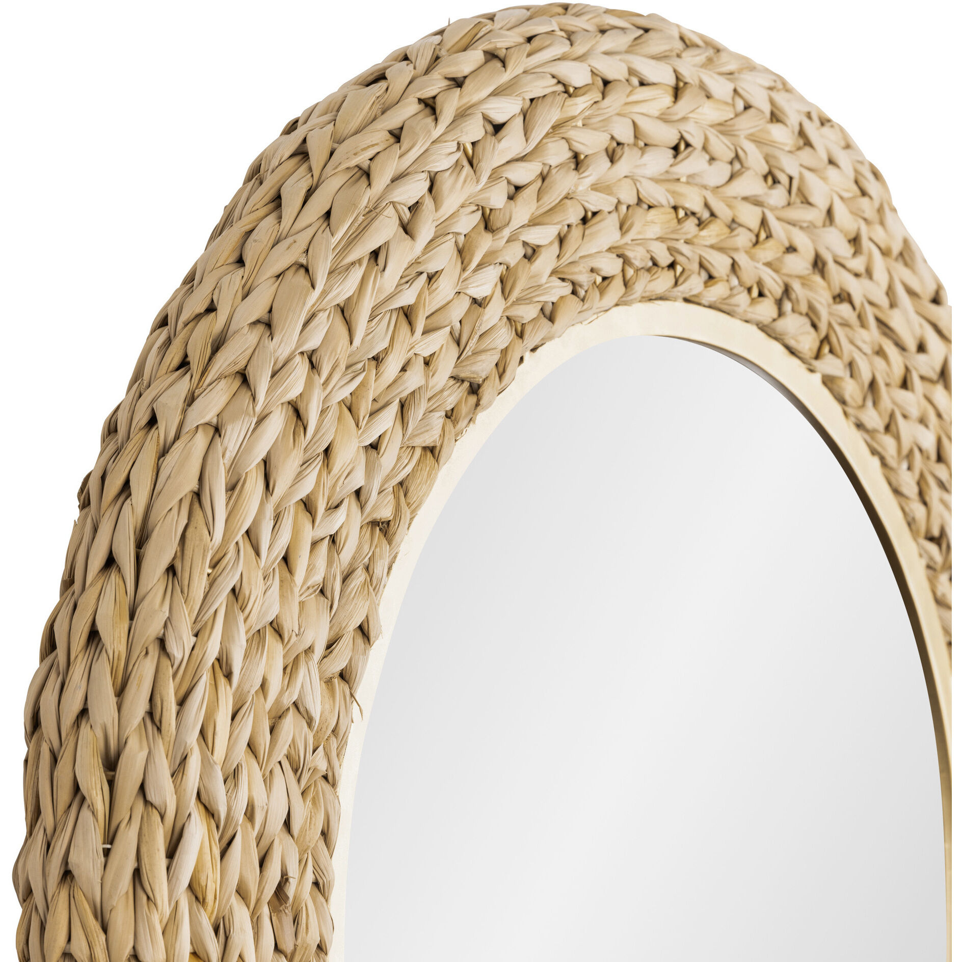 Athena 30.25 X 30.25 inch French Gold with Natural Seagrass Wall Mirror
