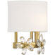 Dahlia 1 Light 9 inch Warm Brass Wall Sconce Wall Light