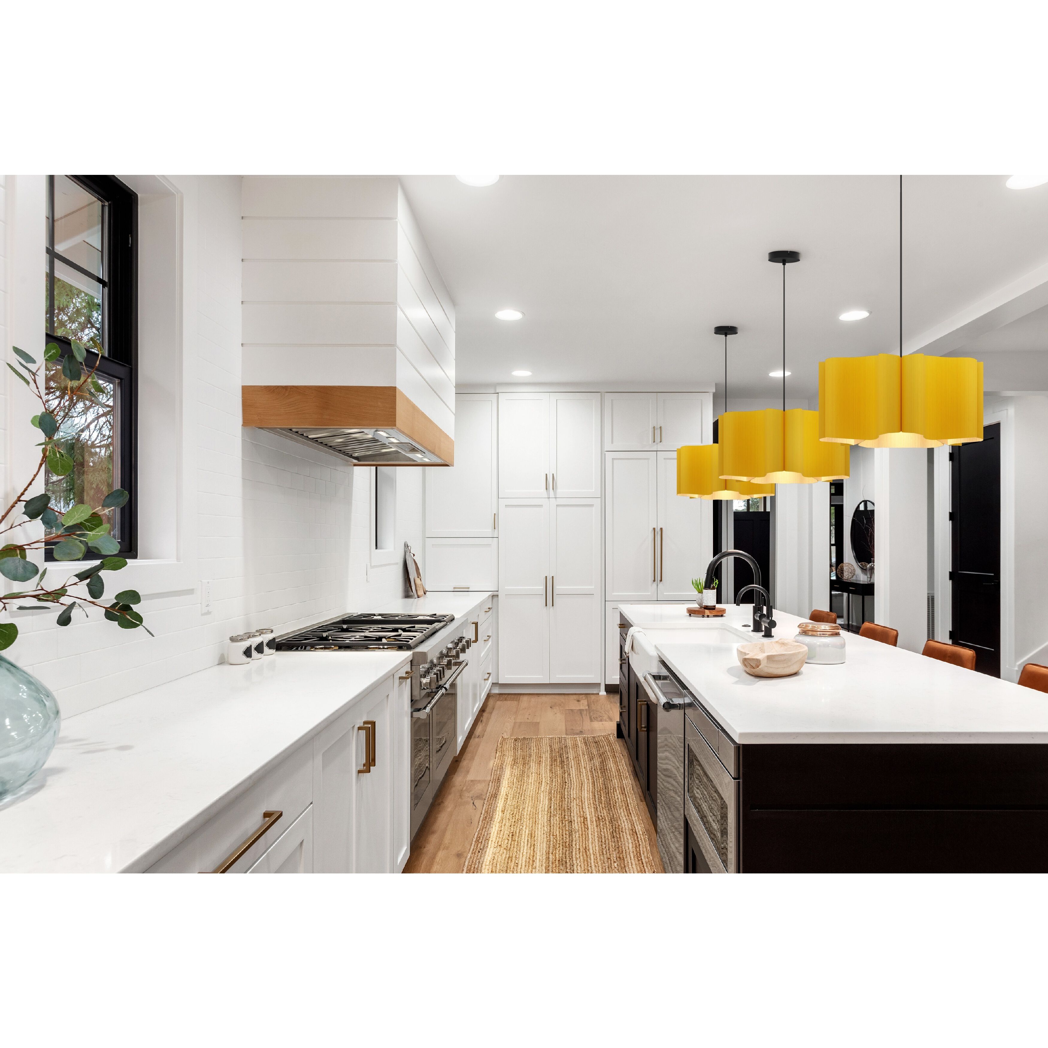 Paulina 1 Light 19.8 inch Black Pendant Ceiling Light in Yellow/Ash, 20 in, WEP Collection