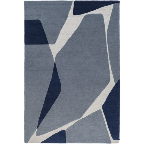 Kennedy 90 X 60 inch Dark Blue/Navy/Light Gray Rugs, Wool