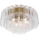 Torvento 7 Light 28 inch Legacy Brass Flush Mount Ceiling Light in Clear Handmade Glass