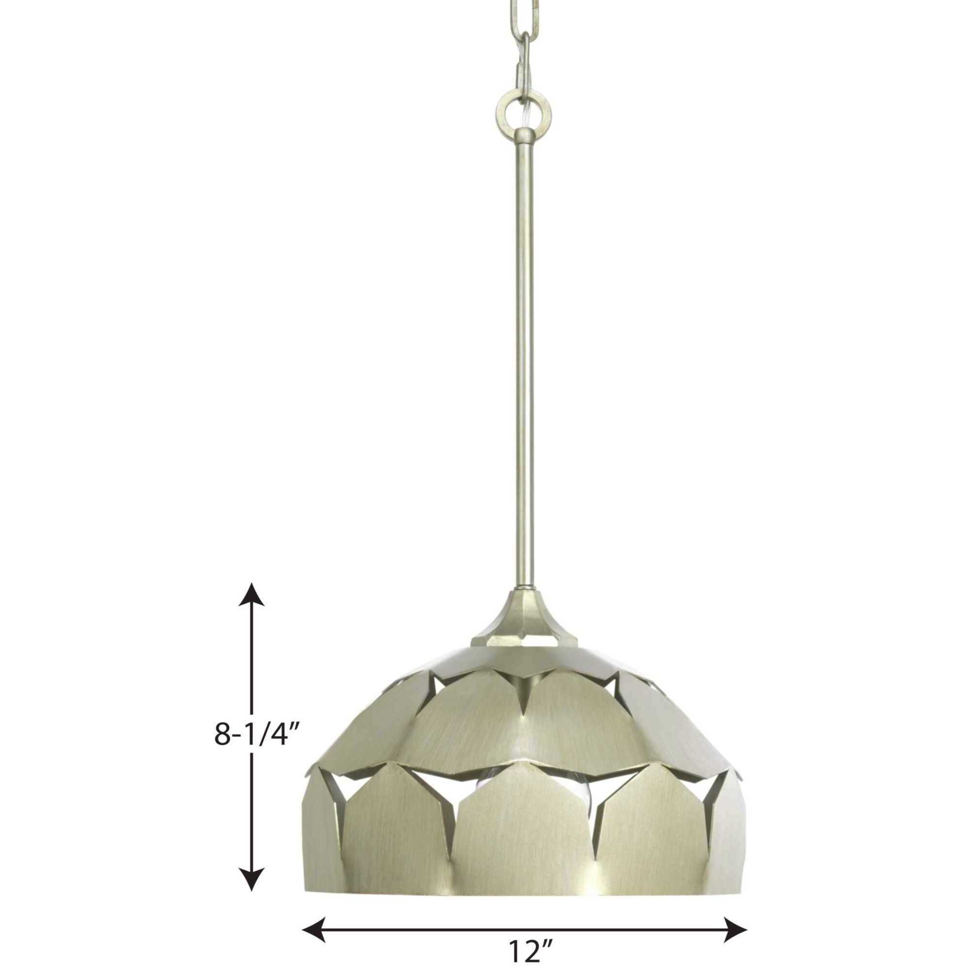 Point Dume™ Yerba 1 Light 12 inch Silver Ridge Pendant Ceiling Light, Design Series