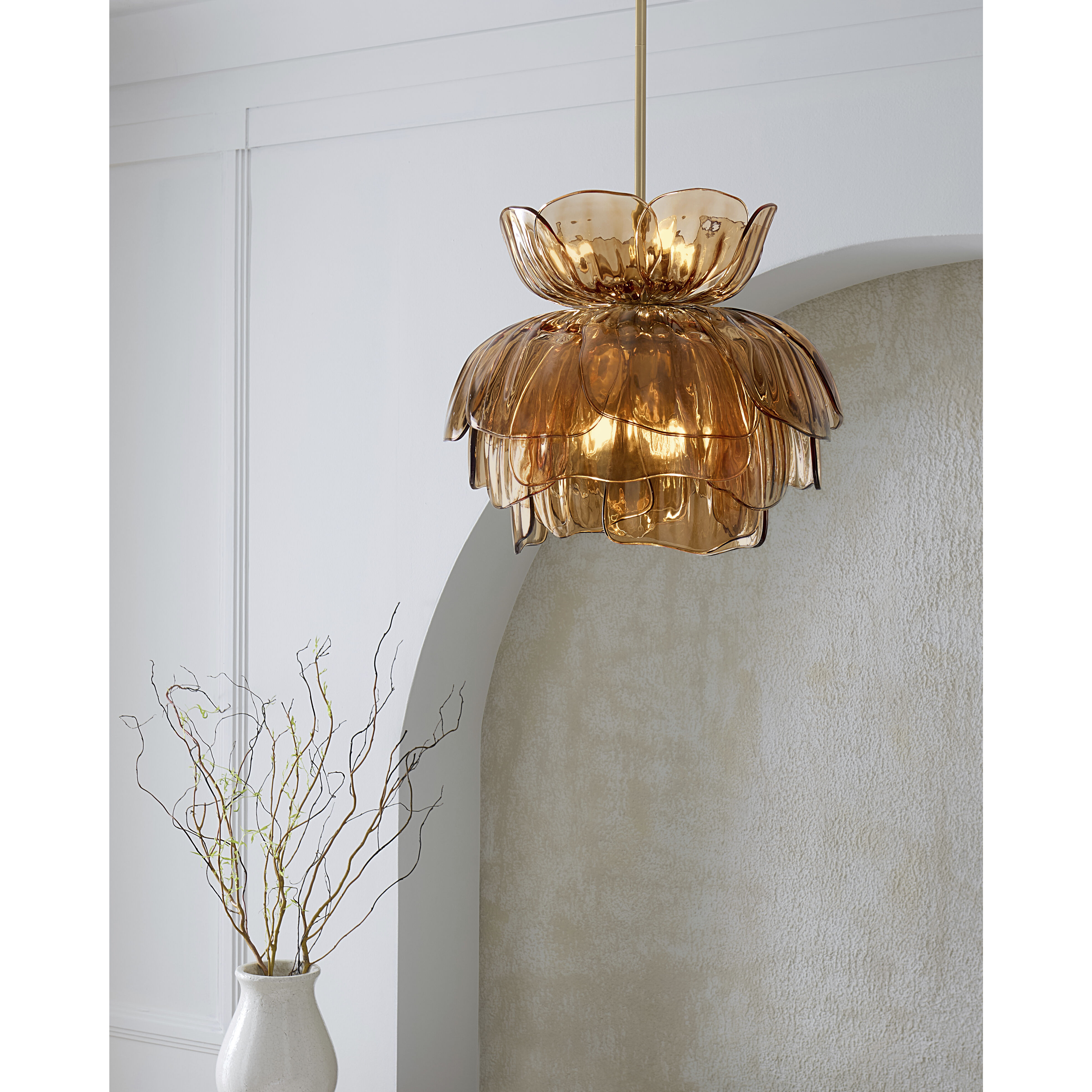 Fantine 7 Light 22 inch Unlacquered Brass Chandelier Ceiling Light in Light Amber