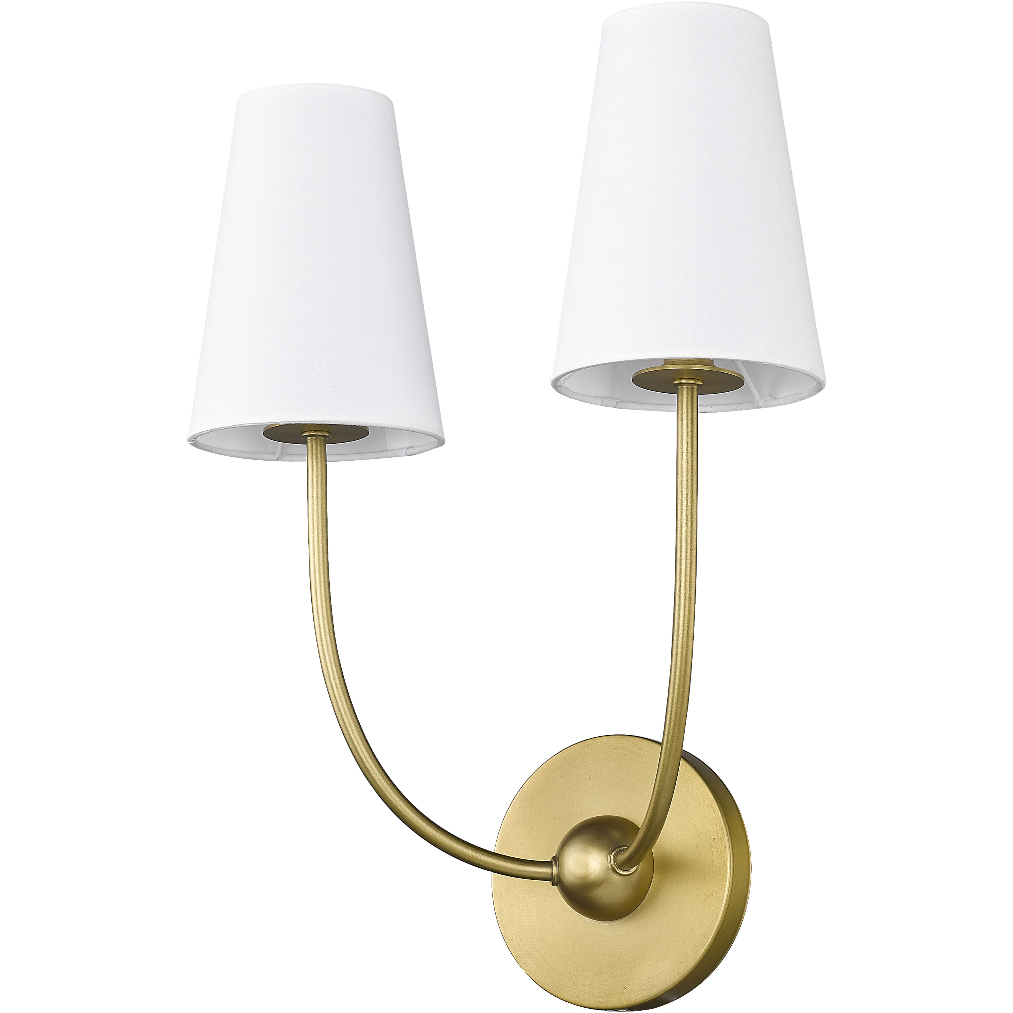 Shannon 2 Light 12.75 inch Rubbed Brass Wall Sconce Wall Light