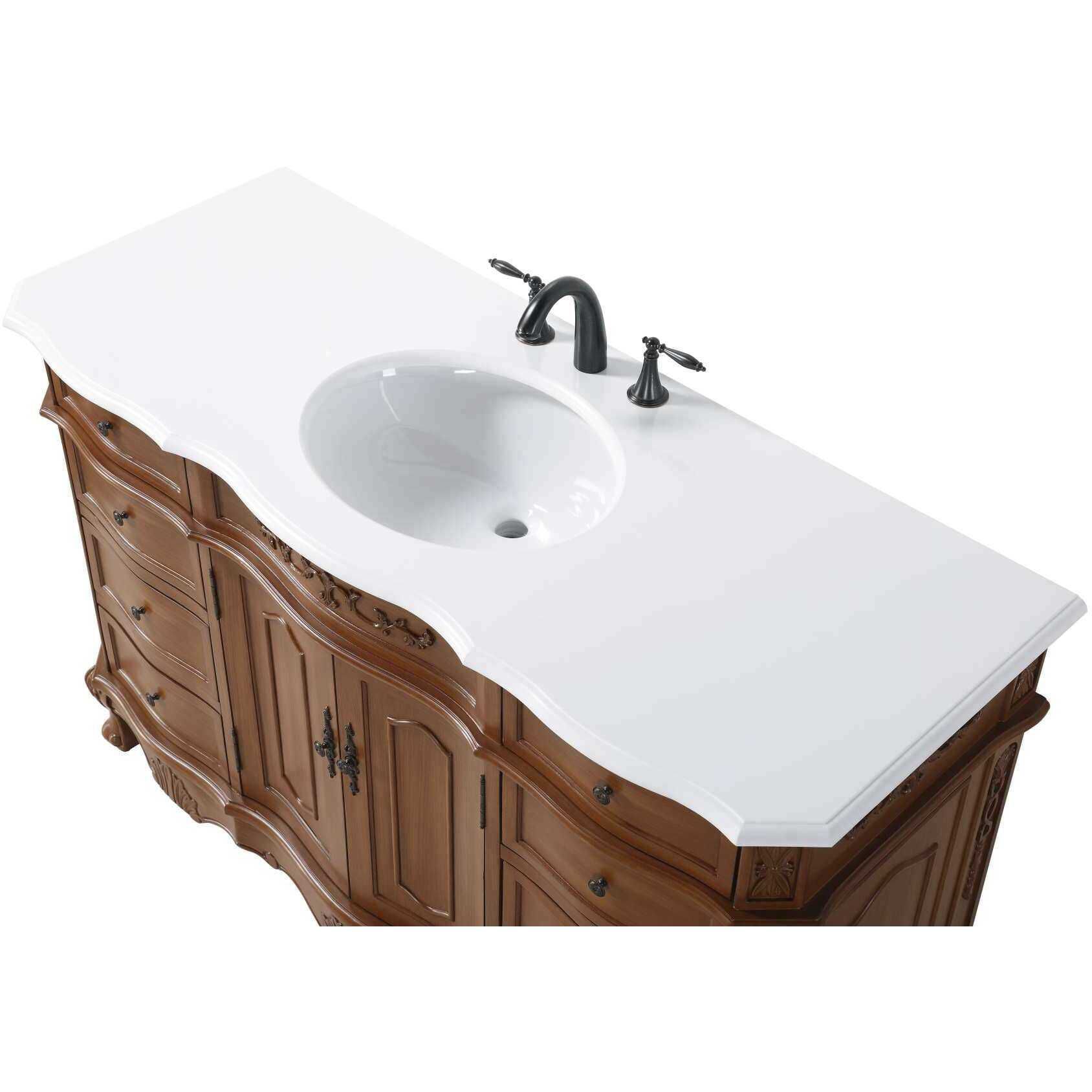 Danville 54 X 36 inch Teak Bathroom Vanity Cabinet