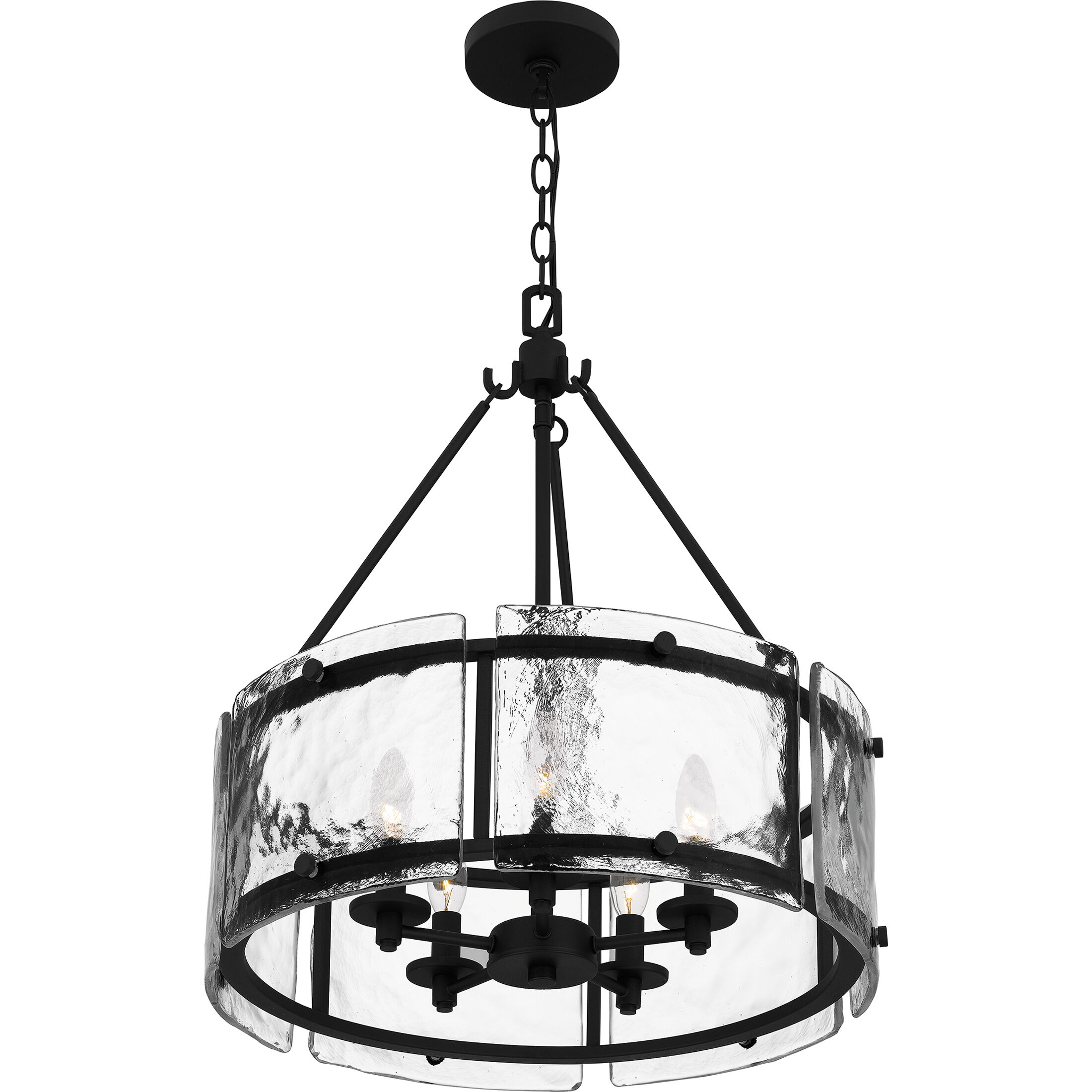 Fortress 5 Light 21 inch Earth Black Pendant Ceiling Light