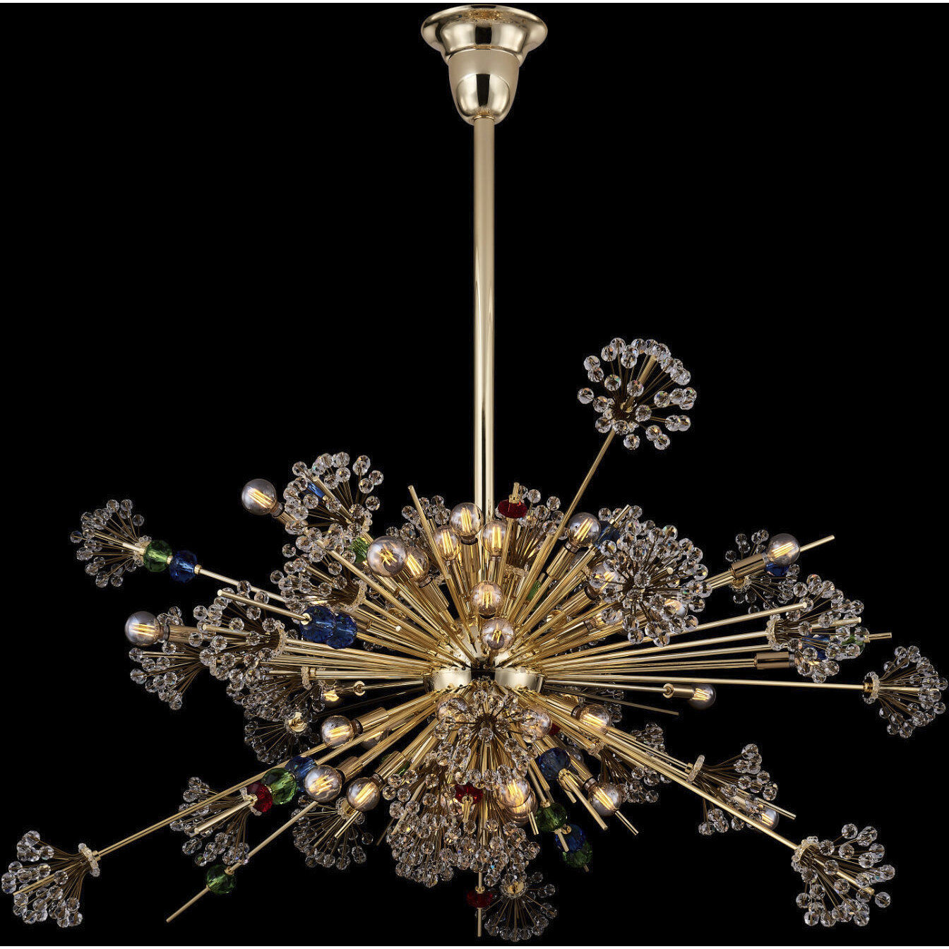 Constellation 46 Light 60 inch 18K Gold Pendant Ceiling Light in Constellation Colorata
