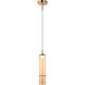 Bambu 1 Light 3.5 inch Aged Gold Brass and Amber Pendant Ceiling Light