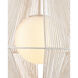 Fraxel 1 Light 17 inch White/Frosted White/Vanilla Pendant Ceiling Light