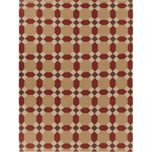 Archive 132 X 96 inch Tan, Dark Red, Khaki, Dark Brown Rug