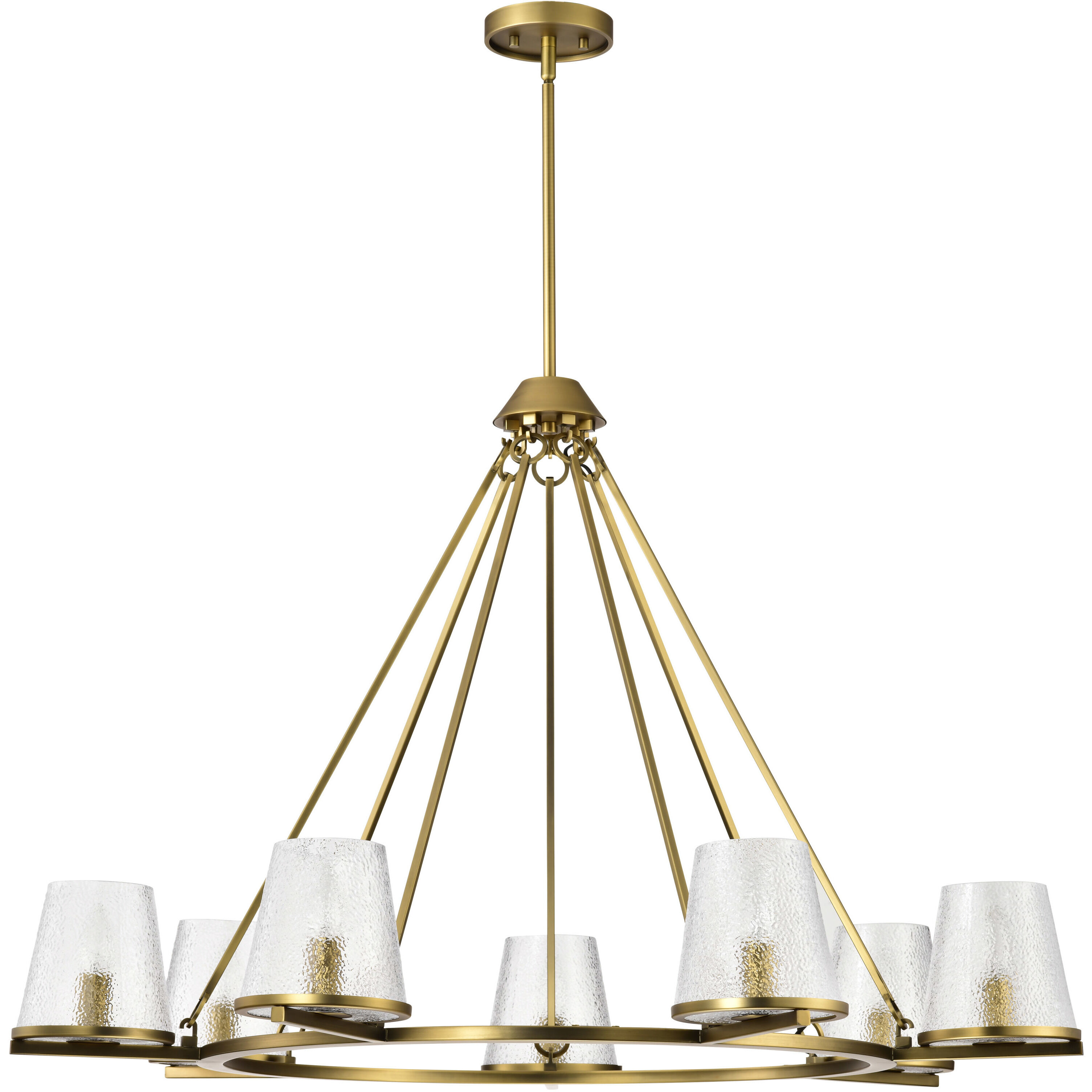 Valentine 40 inch Vintage Brass Chandelier Ceiling Light