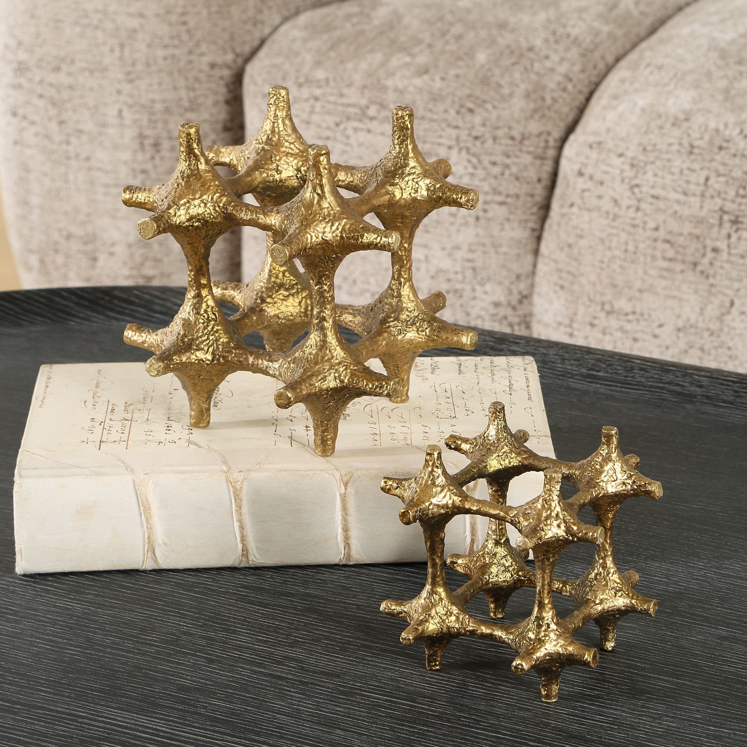 Gilded Connection 6.5 X 6.5 inch Sculptures, Set of 2