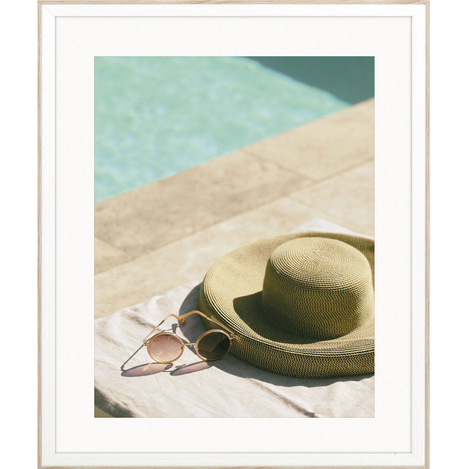 Summer Chill Turquoise and Beige and Green Framed Art